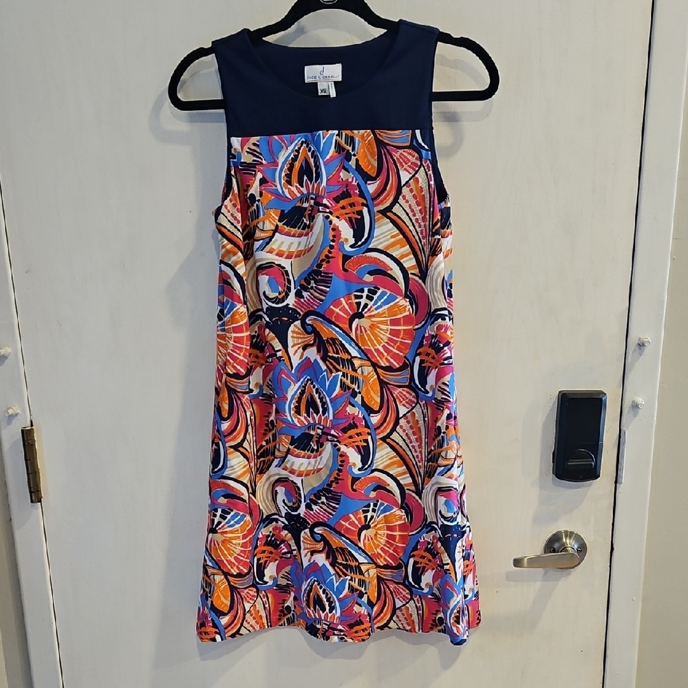 Jude Connally Navy and Multicolor Mini Preppy Molly Sun Dress XS NWOT - Picture 2 of 6